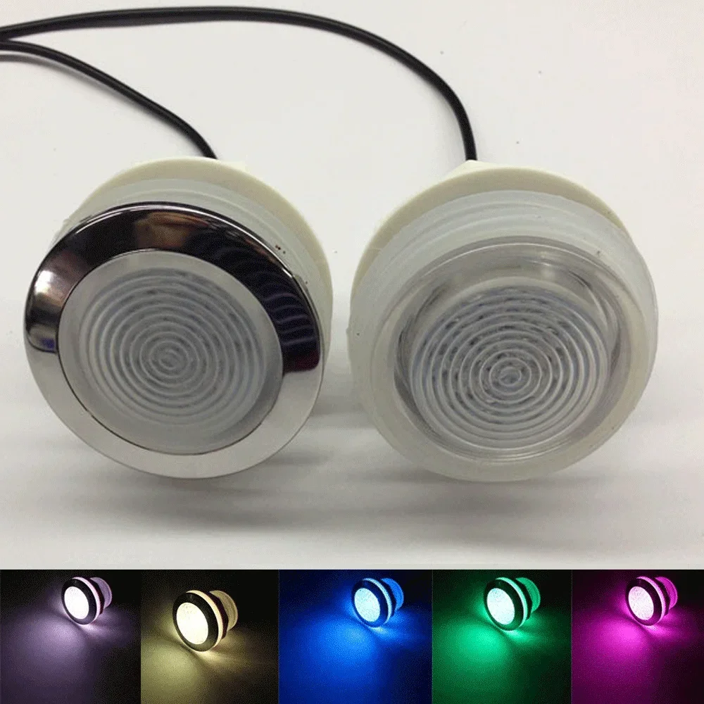 RGB Povandeninis Vonia Šviesos AC12V 180mA 80MM Nerūdijančio Plieno Paviršius Spalvinga Paviršiaus Povandeninis LED Baseinas Žibintai LED Vonia Lempos