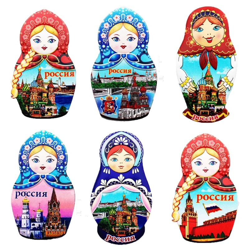Rusija Derva, Šaldytuvas Magnetai, Turistinių Suvenyrų Kūrybos Matryoshka Lėlės Šaldytuvas Magnetiniai Lipdukai, Magnetai Namų Puošybai