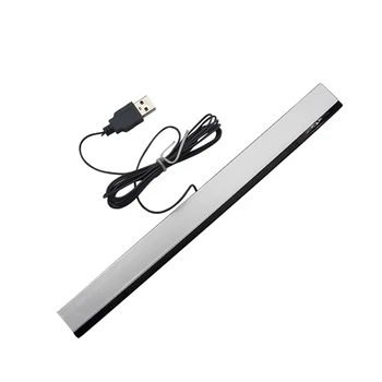 Wii Sensor Bar Sidabro Jutiklis Baras Laidinio Imtuvams IR Signalo Ray USB Kištukas, Pakeisti Nuotolinio Nitendo  4