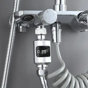 Dušo Galvutė Vandens Temperatūros Ekranas LED Elektros Skaitiklis, Dušas Namų Maudyklų Vandens Termometras Temperatūros Ekranas Fauce M5S5  5