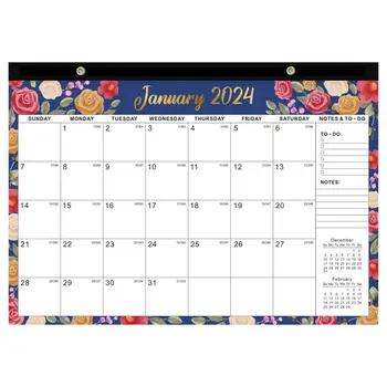 Sieninis Kalendorius 18 Mėnesių 2024.1-2025.6 anglų Darbalaukio Patvarus Popierius Multi-purpose Kalendorius  10