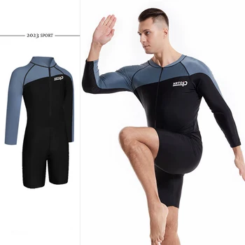 Vyriški ilgomis rankovėmis maudymosi kostiumėlį, apsaugos nuo Saulės Greitai-džiovinimo Paplūdimys, Banglentės Kostiumas Jaunimo Vandens Sporto Snorkeling, Plaukimo Banglente Kostiumas  10