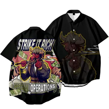 Kinų Stiliaus Black Print Vasaros Vyrų Paplūdimio Marškinėliai Mados Trumpas Rankovės Prarasti Atsitiktinis Marškinėliai Azijos Plius Dydis S-6XL  5