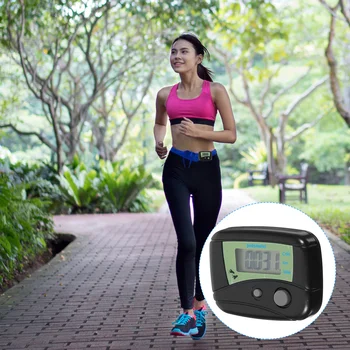 Nešiojamų Daugiafunkcinis LCD Ekranas Skaitmeninis Pedometer Žingsniai Pėsčiomis Kalorijų Skaitiklis (Juoda)  10
