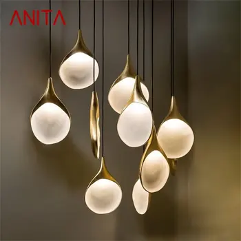 ANITA Postmodernaus priedai veltiniams, vilna Lempa Kūrybos LED Kabantys Šviestuvai Šiuolaikinės Dekoratyvinio Apšvietimo Valgomasis Gyvenamasis Kambarys Liustra  10