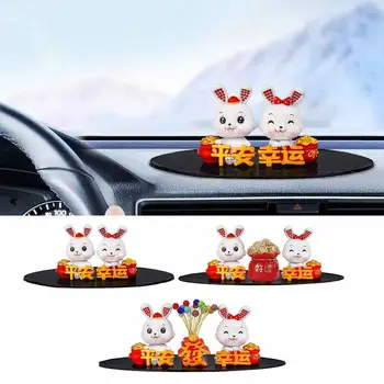 Auto Kabo Dekoro Ornamets Kinijos Automobilių Mielas Triušis Triušis Ornamentu Kinų Naujųjų Metų Stalo Apdaila, Automobilių Reikmenys  10