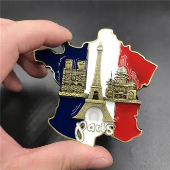 Prancūzija Žemėlapis Šaldytuvas Lipdukas Europos Turistinių Suvenyrų 3D Metalo Šaldytuvas Magnetai Lipdukai Paryžiaus Suvenyrai, Namų Dekoracijos  10