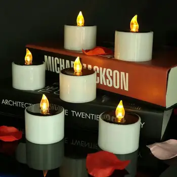 Sodo Šviesos Žvakės Šviesos Žvakės Flameless Įkraunamas LED Šviesos Saulės Žvakių Šviesos Arbata Šviesos Miegamojo Kambarį Namuose Baras  5