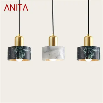 ANITA Šiaurės Pakabukas Šviesos Šiuolaikinės Marmuro LED Lempa Šviestuvas Dekoratyvinis Namų Valgomasis  10