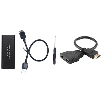 M. 2 Sata Ssd USB 3.0 Išorinis Ssd Reader Adapterio korpusas Su Splitter Vyrų Dvigubai Moterų Adapteris  5