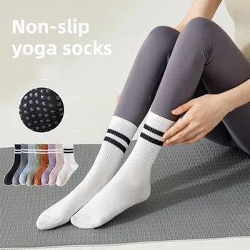 Non-slip kojinės penkių pirštų kojinės vidurio vamzdis jogos kojinės, neslidžia naudotis vientisos spalvos grindų kojinės jogos kojinės  10