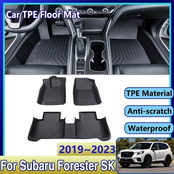 Automobilių Galinis Grindų Kilimėlis Subaru Forester SK 2019~2023 TPE atsparumas Vandeniui Odos Kilimas Purvo Kilimų Koja Mygtukai Visiškai Tappeto Auto Priedai  5