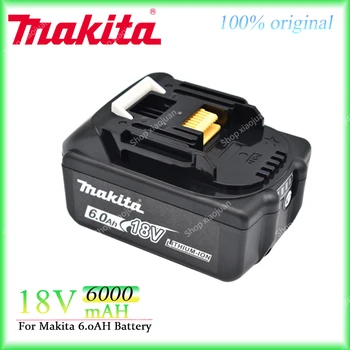 18V 6.0 Ah Makita Originalus Su LED ličio jonų pakeitimas LXT BL1860B BL1860 BL1850 Makita įkraunamas elektrinis įrankis, akumuliatorius 6AH  5