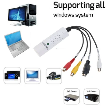 USB 2.0 Video Capture Grabber Kortelės Audio Adapteris, USB VHS Lauke VHS, DVD, VCR TV Skaitmeninis Konverteris, skirtas Windows 7 8 10  5