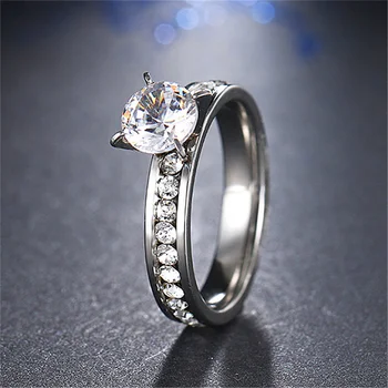 Nerūdijančio Plieno Žiedas Crystal Žiedą, Moterims, Naujas Prabangus CZ Temperamentas Mados Dalyvavimas Juvelyrikos Dovanų Didmeninės  5