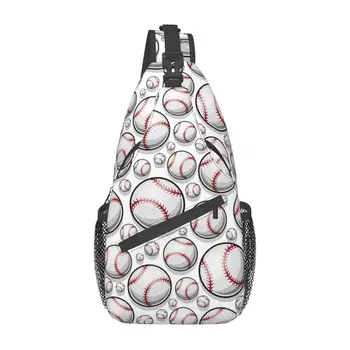 Atsitiktinis Beisbolo, Futbolo Kamuolys Modelis Sling Bag Keliauti Vyrų Krūtinės Crossbody Kuprinė Peties Daypack  5