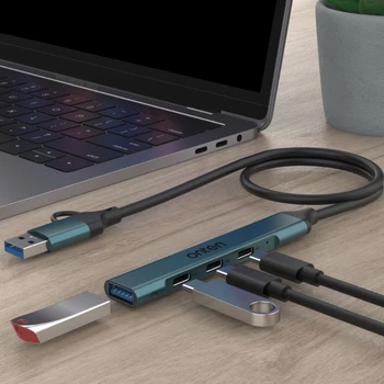 Nešiojamas USB C Šakotuvą su 4 Prievadų USB3.0, USB, C, USB2.0 Ne vairuotojas Reikalingi Nauji Dropship  5