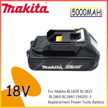 18V 5.0 Ah Makita Originalus Įkraunamas Li-Ion Akumuliatorius BL1830 BL1815 BL1860 BL1840 194205-3 Pakeitimo elektrinių Įrankių Baterijų  5