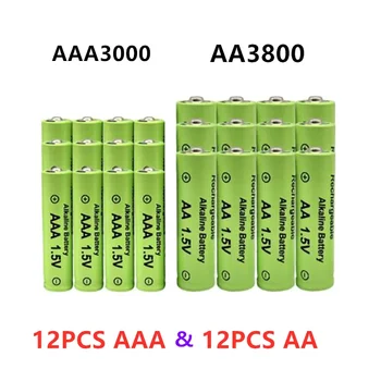 100% naujas 1,5 V AA ir AAA tipo Šarminės Baterijos 3000-3800mAh Žibintuvėlis Žiūrėti Žaislas MP3 Grotuvas Pakeisti ni-mh baterija  5