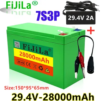 24V 28Ah 7S3P 18650 Li-ion Baterija 29.4 V 28000mAh Elektrinis Dviratis Mopedas /Elektra/Ličio Jonų Baterija+ 2A Įkroviklis  5
