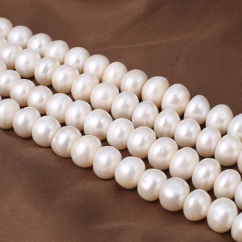 11-12mm Natūralių Gėlavandenių Perlų Karoliukus, Apvalios Formos White Pearl Prarasti Zawalcowany už 