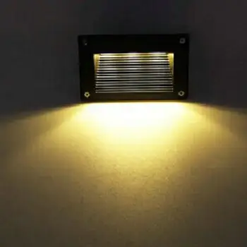 IP67 atsparus Vandeniui Lauko 6W LED footlights Stačiakampio Įterptųjų Laiptų Veiksmus Žingsnis Lempos Koridoriaus Sienos Lempos LED  10