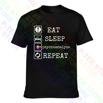 Valgyti, Miegoti Psychoanalyze Kartoti Psichologijos Sigmund Freud T-shirt Marškinėliai, Viršuje Gamtos  10