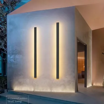 Šiuolaikinės Vandeniui lauko Ilgio Juostelės LED sienos lempos IP65 Aliuminio Sienos Šviesos Sodas, veranda Sconce Šviesos 110V, 220V Sconce Šviestuvas  10