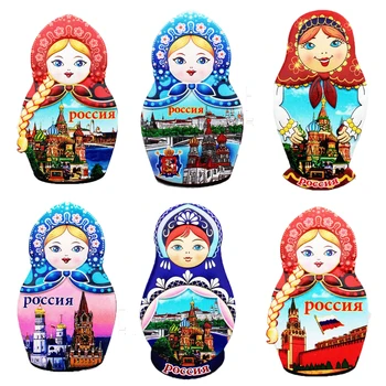Rusija Derva, Šaldytuvas Magnetai, Turistinių Suvenyrų Kūrybos Matryoshka Lėlės Šaldytuvas Magnetiniai Lipdukai, Magnetai Namų Puošybai  10