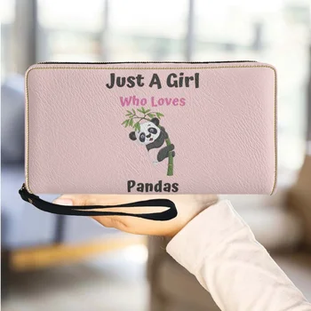 Tiesiog, Mergina, Kuri Myli Panda Pritn Piniginės Ilgai Nešiojami Moterų Atsitiktinis Sankabos Krepšys Kortelės Turėtojo Kelionės Apsipirkti Piniginė Dovana Lašas Laivas  10