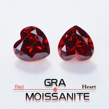 Raudona Širdies formos GRA Moissanite Prarasti akmens papuošalai atitikimo sertifikatas išgraviruotas kodas  4