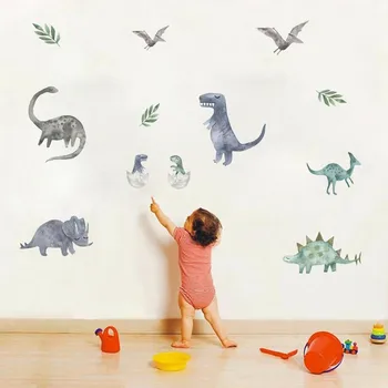 Dinozaurų Siena Lipdukas Ins Simbolių Vaikų Kambario Animacinių filmų PVC Grafiti Lipdukas, Miegamasis, Vonios kambarys Accessories Berniukas, Miškų Tapetai  5
