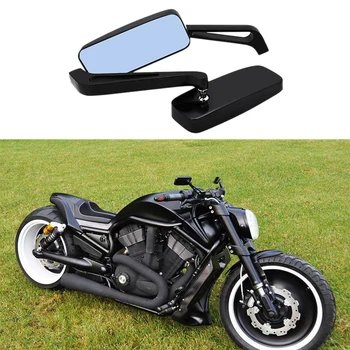Universalus Stačiakampio Motociklo galinio vaizdo Šoniniai Veidrodžiai Retro Motociklų Plataus Kampo išoriniai Veidrodžiai Harley  10