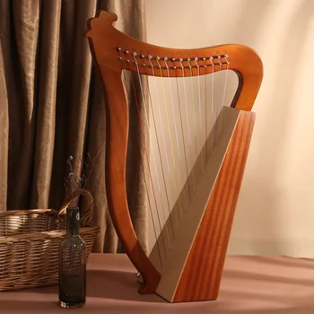 15 String Lyra Arfa su maišeliu Kietų Medinių Arfa Priemonė, Styginis Instrumentas su Derinimo Raktas Nešiojami Muzikos Instrumentas  5